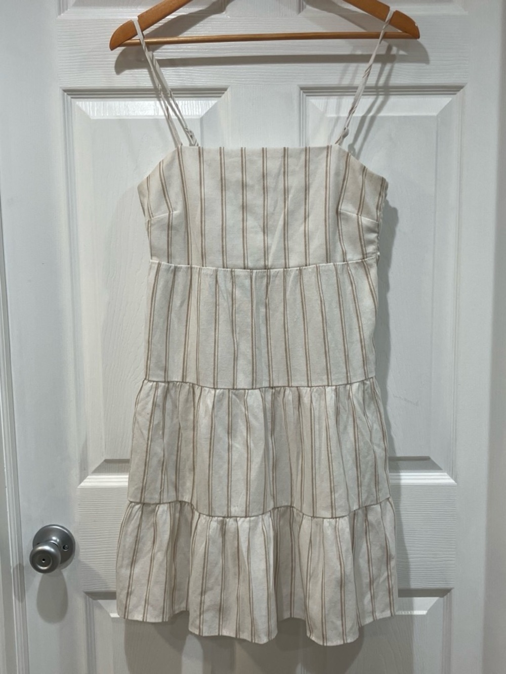 Almost Famous White Tiered Striped Summer Dress